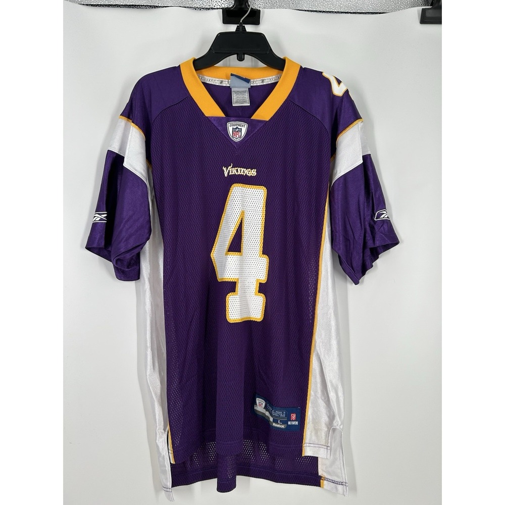 Brett Farve Minnesota Vikings‎ Reebok On Field Jersey Purple #4 NFL Mens Large